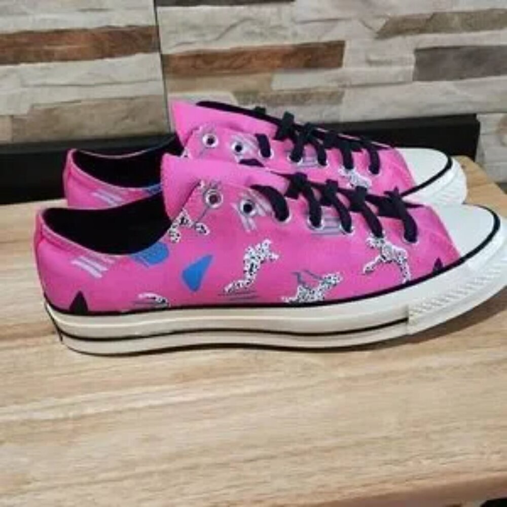 NEW CONVERSE CHUCK TAYLOR 70 OX 80S ARCHIVE PRINTHYPER PINK, BLUE & BLACK - Picture 3 of 9
